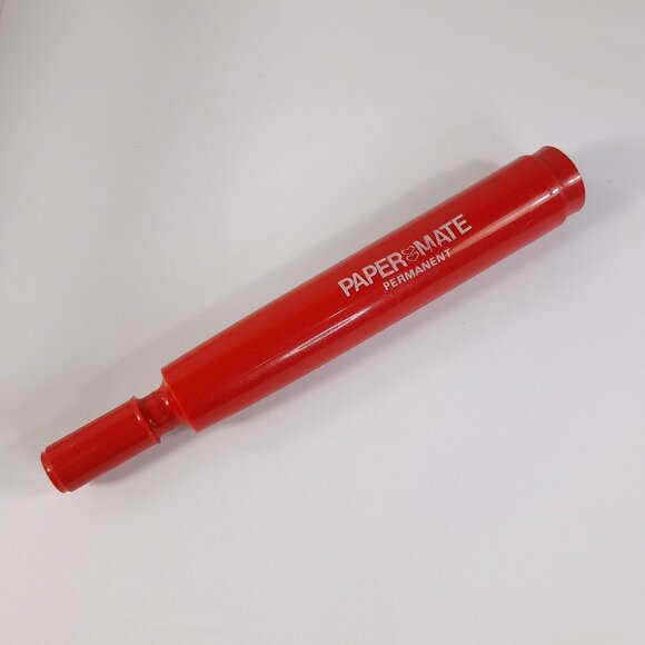 Vintage Papermate Permanent marker red El Marko Paper mate elmarko WORKS - Picture 1 of 7
